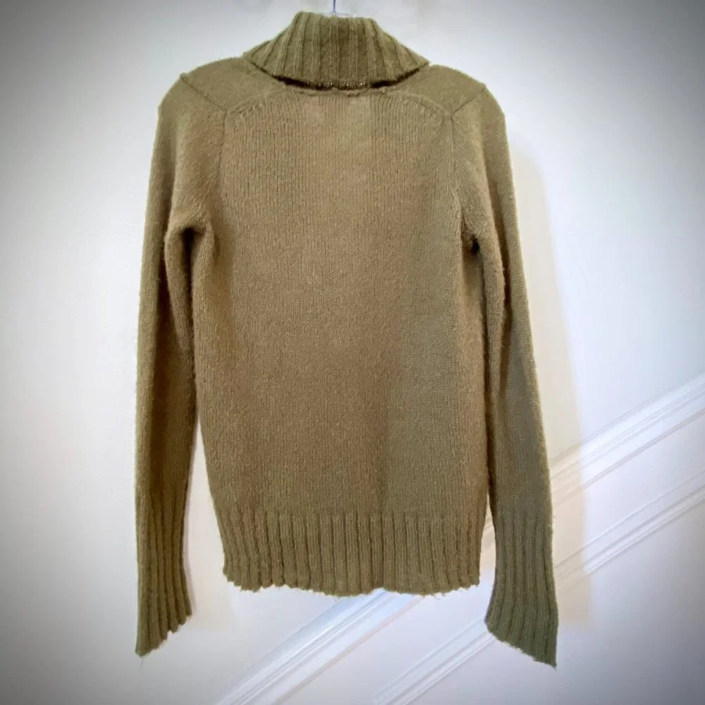 J. Crew Shawl Collar Mohair Sweater in Olive Green, XS